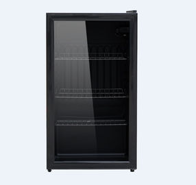 China Black Integrated Drinks Chiller 90 Liter , Glass Front Beverage Refrigerator supplier